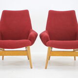 1960s Pair of Miroslav Navratil lounge Chairs, Czechoslovakia