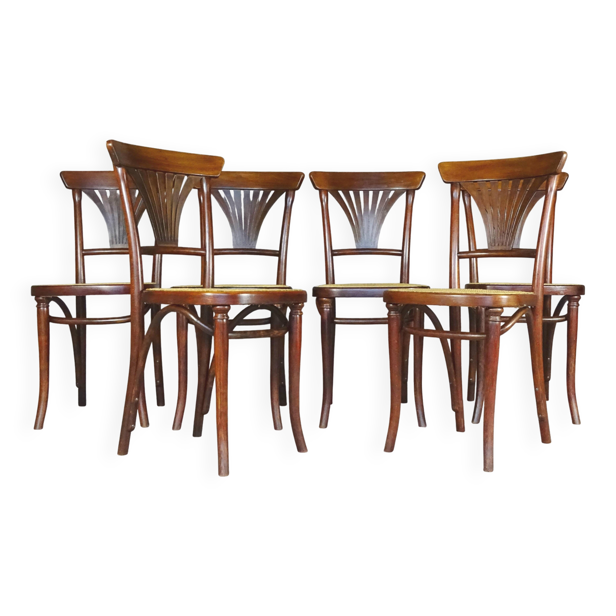 Set of 6 caned chairs, Thonet No. 221, circa 1910