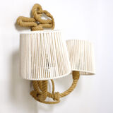 Wall lamp with two braided rope lights, 1950-1960.