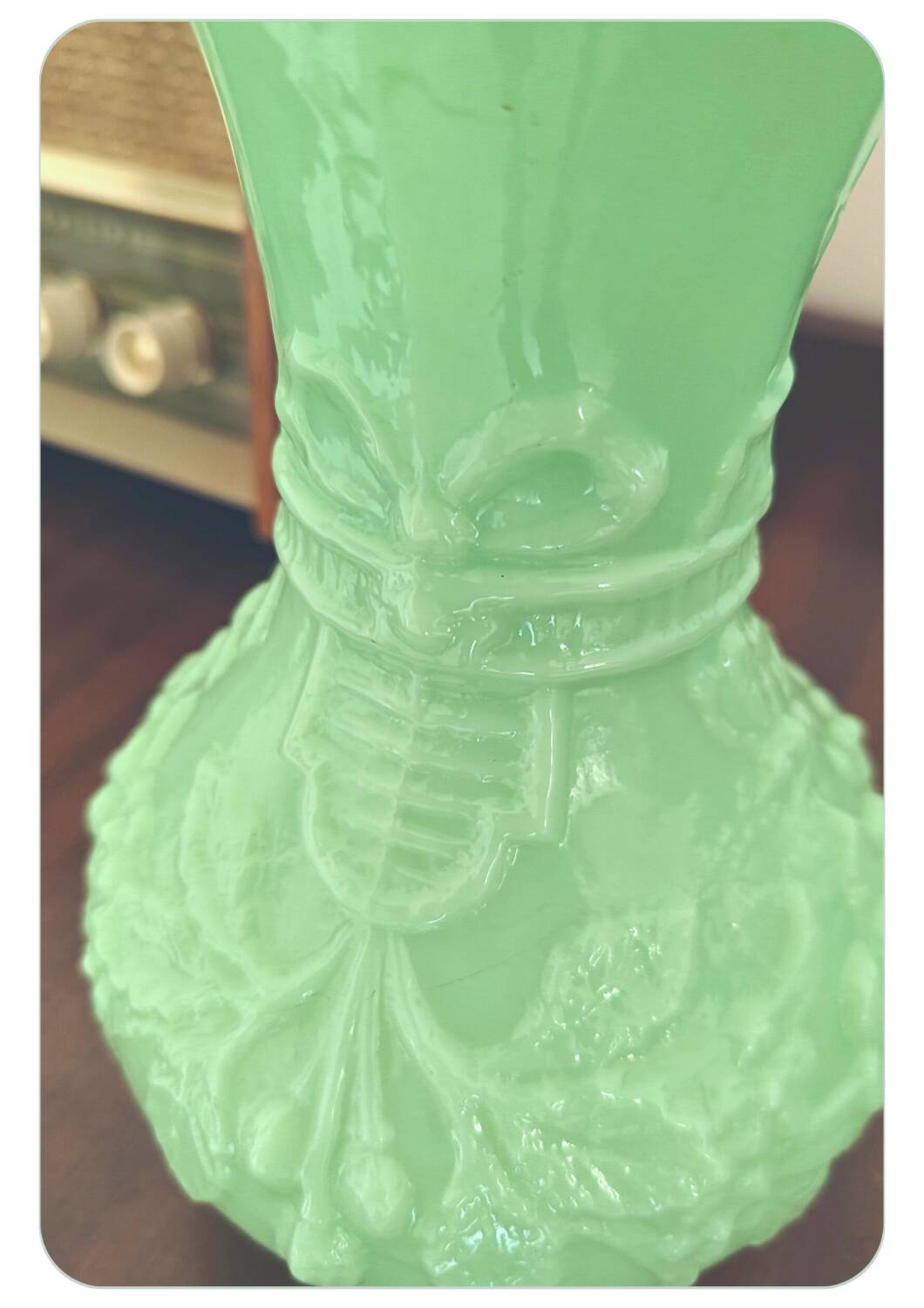 Vase en verre opalin Art Nouveau Portieux Vallerysthal