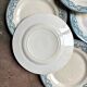 6 dessert plates, Salins ironstone, "Directoire" service.