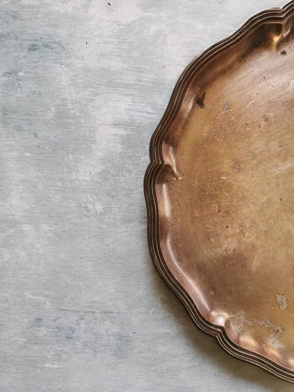 Vintage silver metal serving tray