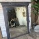 Wooden mirror with juice patina