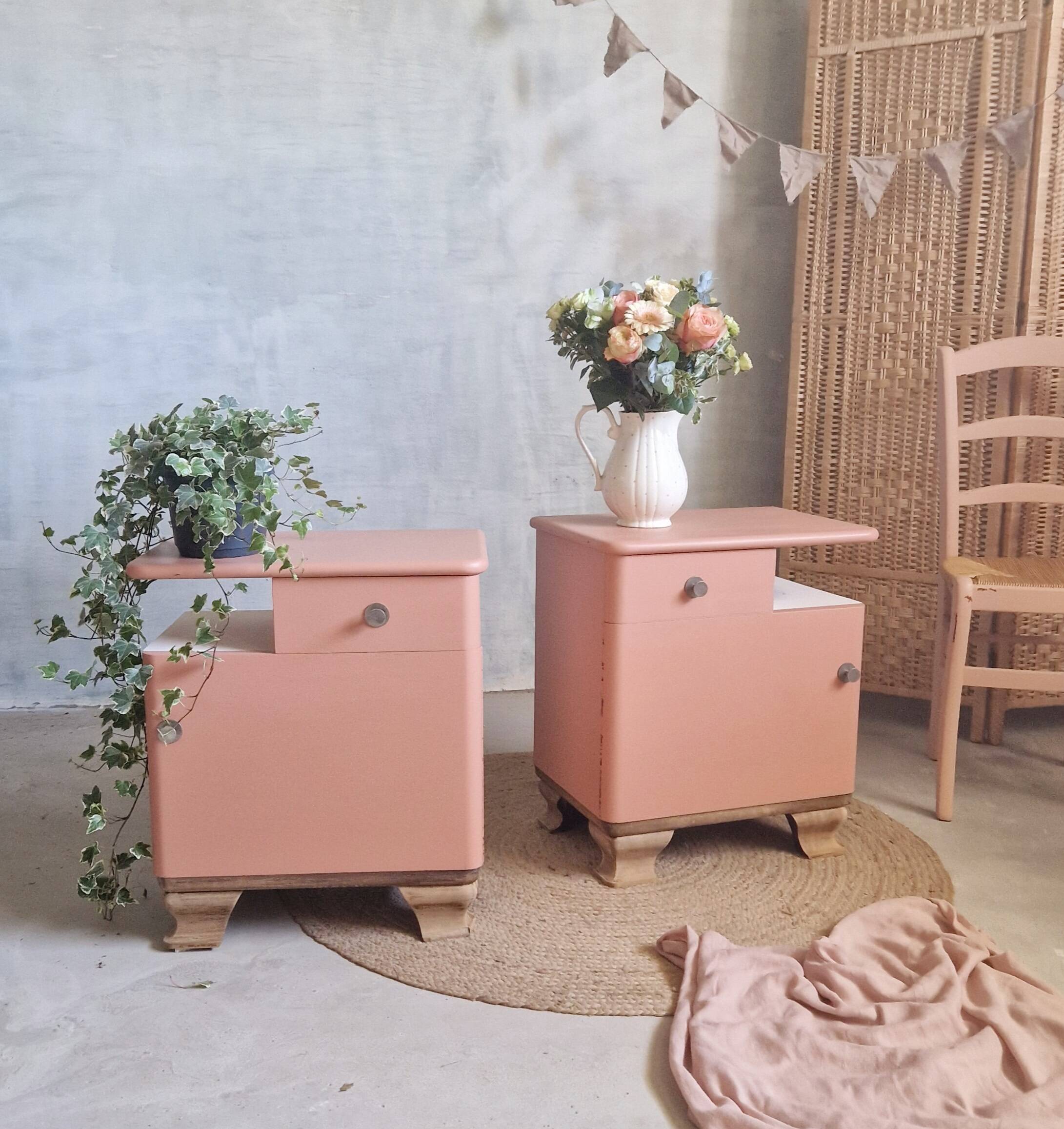 Pretty pair of art deco bedside tables