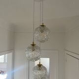 Triple suspension with vintage glass globes