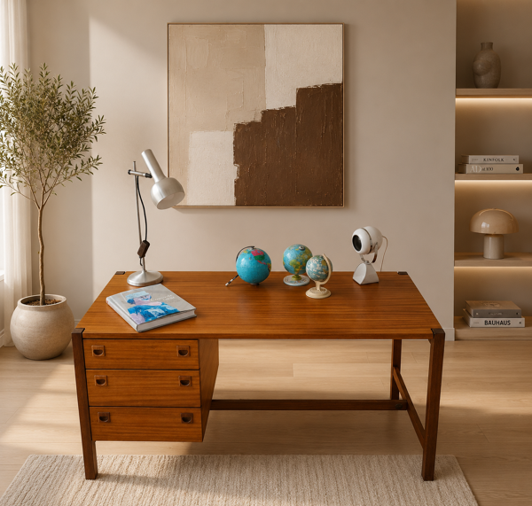 Bureau André Monpoix en Teck année 1960