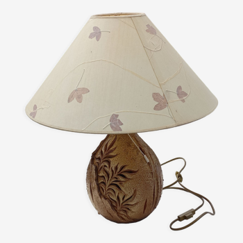 Lampe en céramique de Vallauris Fonck et Matéo abat jour d'origine