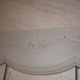 Porte manteaux en bois 4 patères fleurs gris