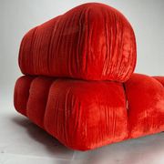 Vintage Modular Sofa in Original Velvet by Mario Bellini for C&B Italia, 1973, Set of 2