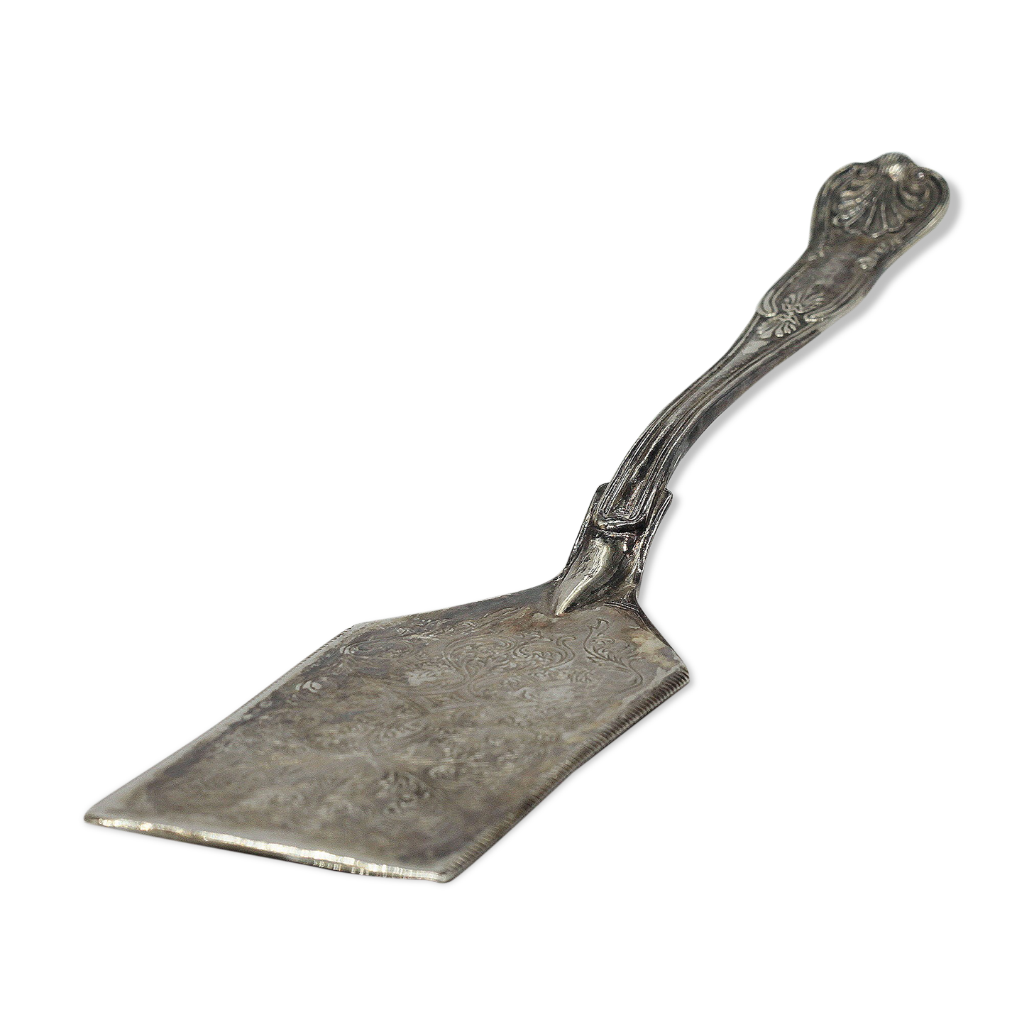 Old silver metal pie shovel