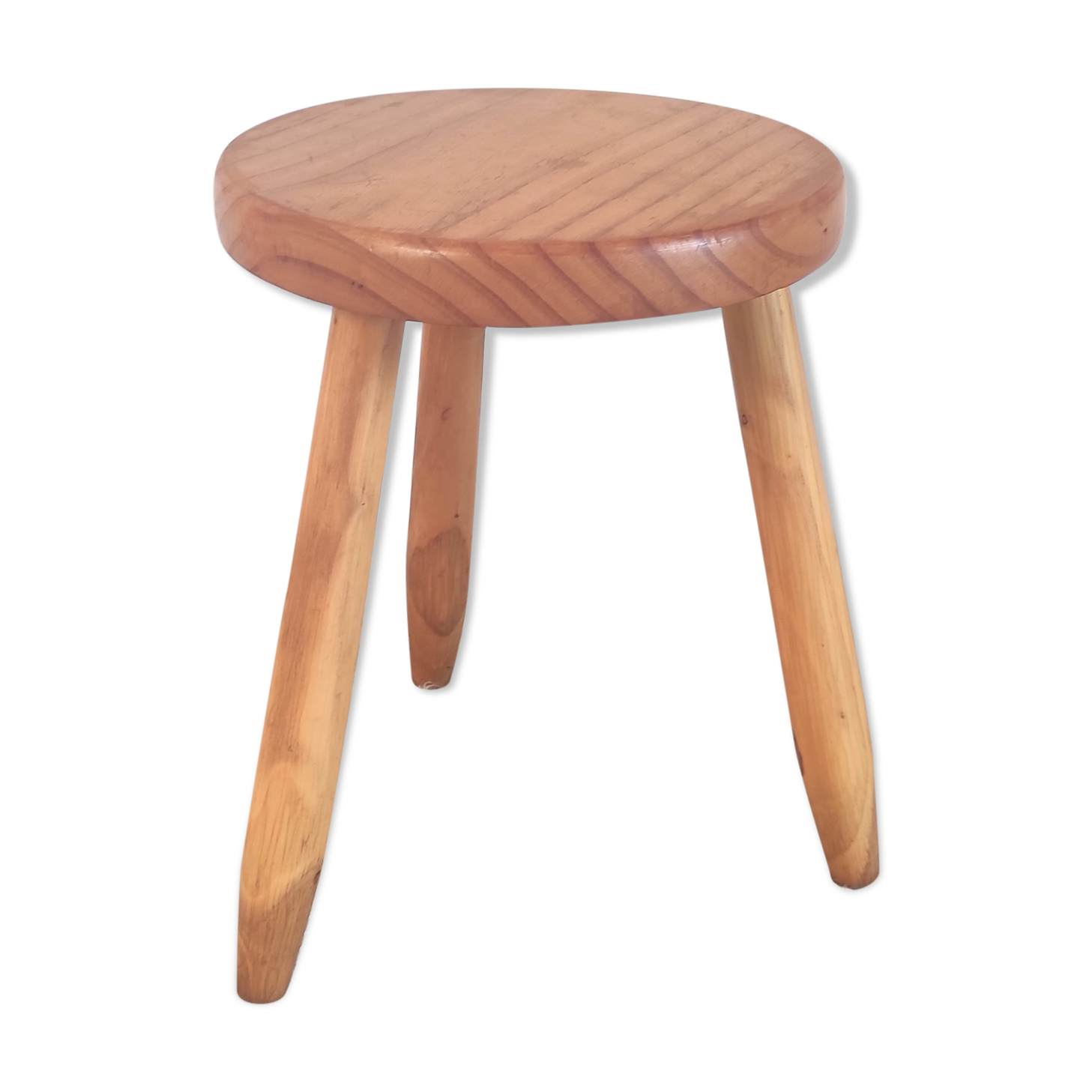 Tabouret tripode en bois massif années 60