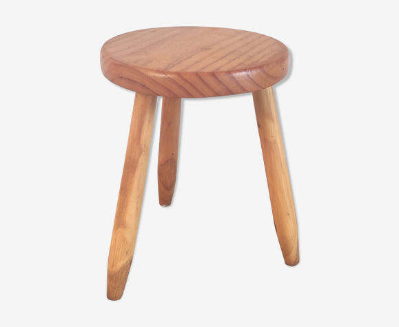 Tabouret tripode en bois massif années 60