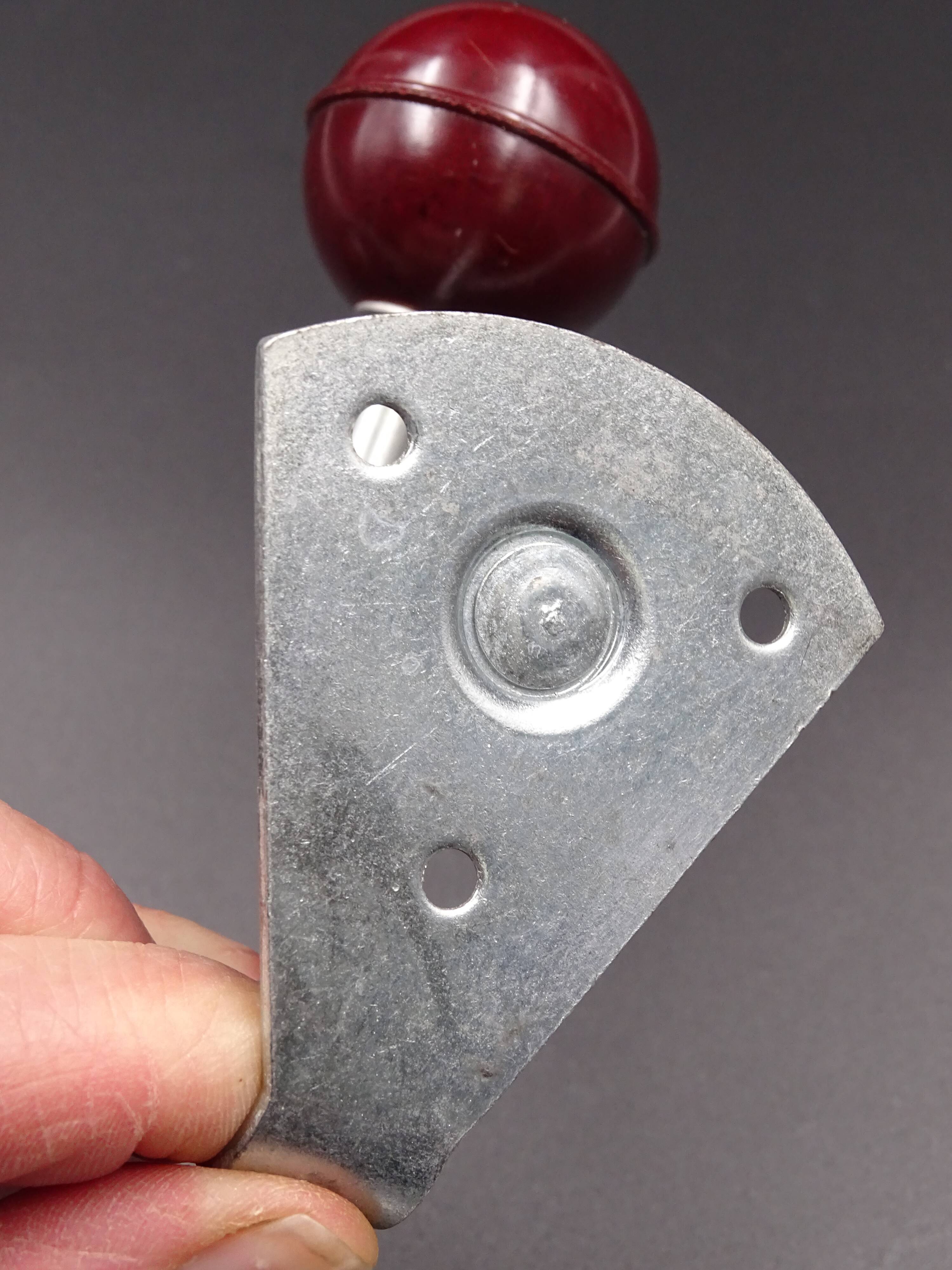 Two hooks in red bakelite and metal - around 1950