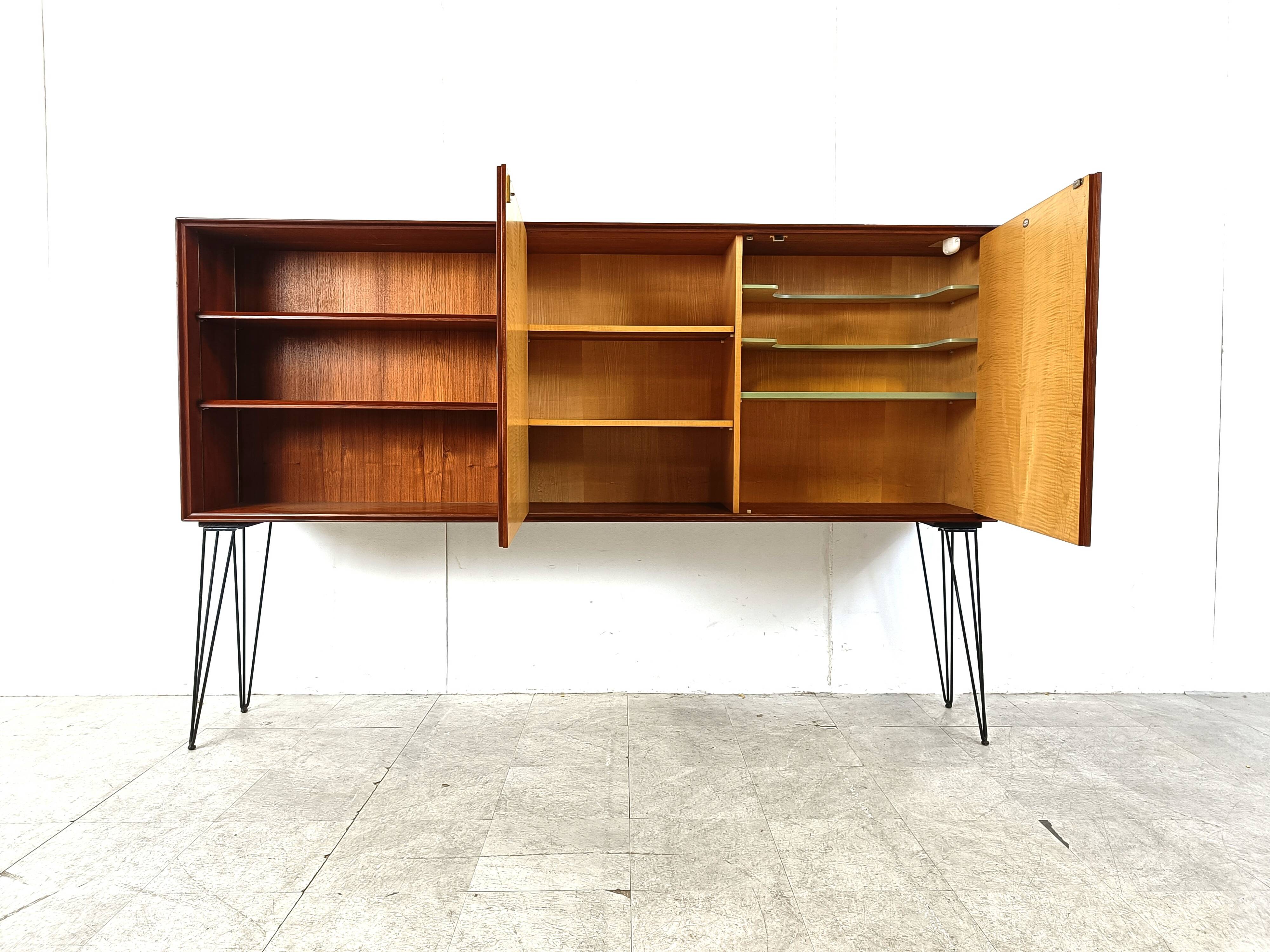 Mid century teak highboard by Oswald Vermaercke, 1950s