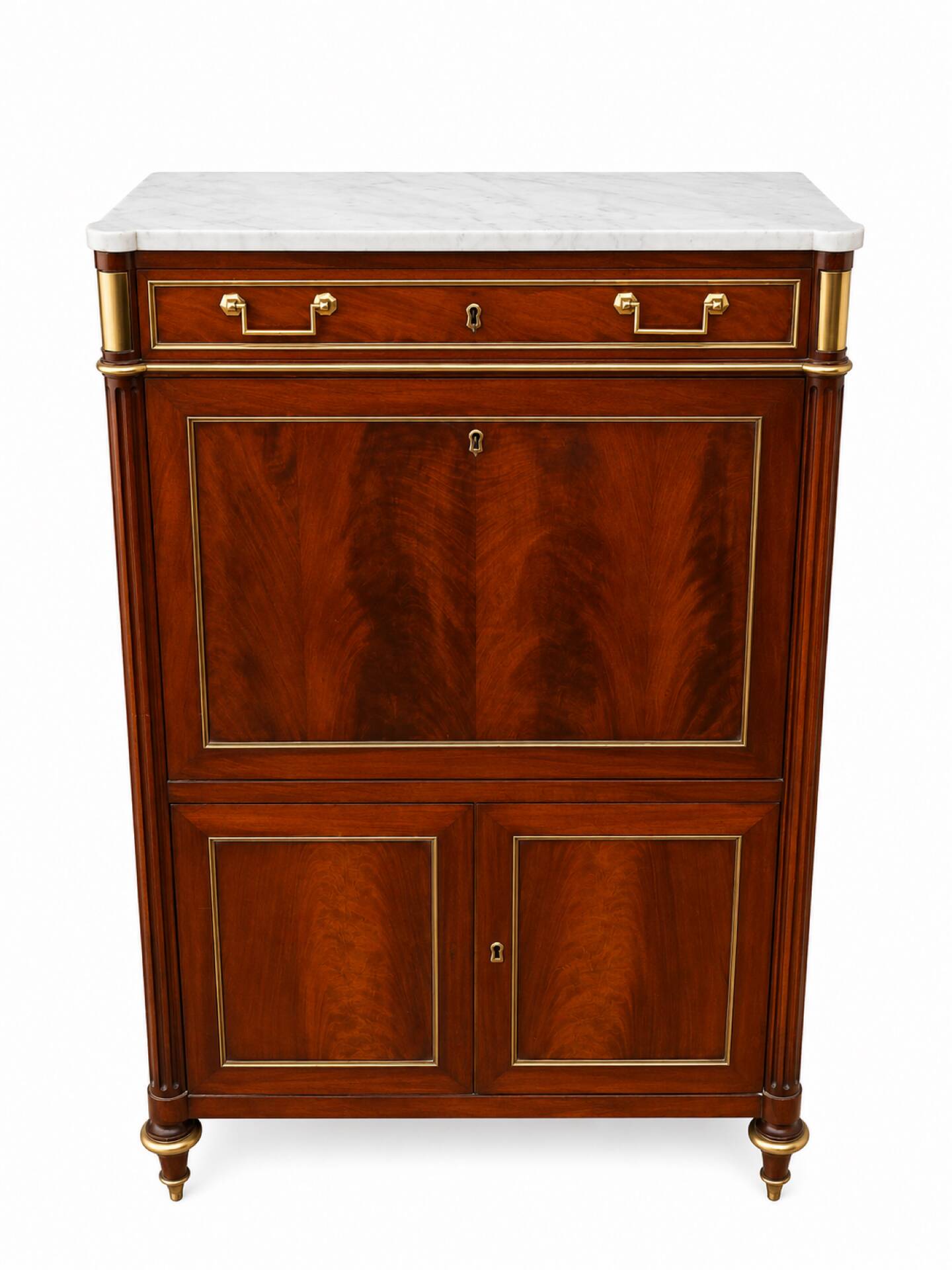 Secretary in Mahogany and Marble Louis XVI late 18th century