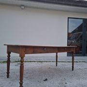 Table de métier ancienne, 2 tiroirs, piètements Louis Philippe