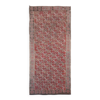 Rug For Living Room Red Turkish Kilim Rug, 151x336Cm