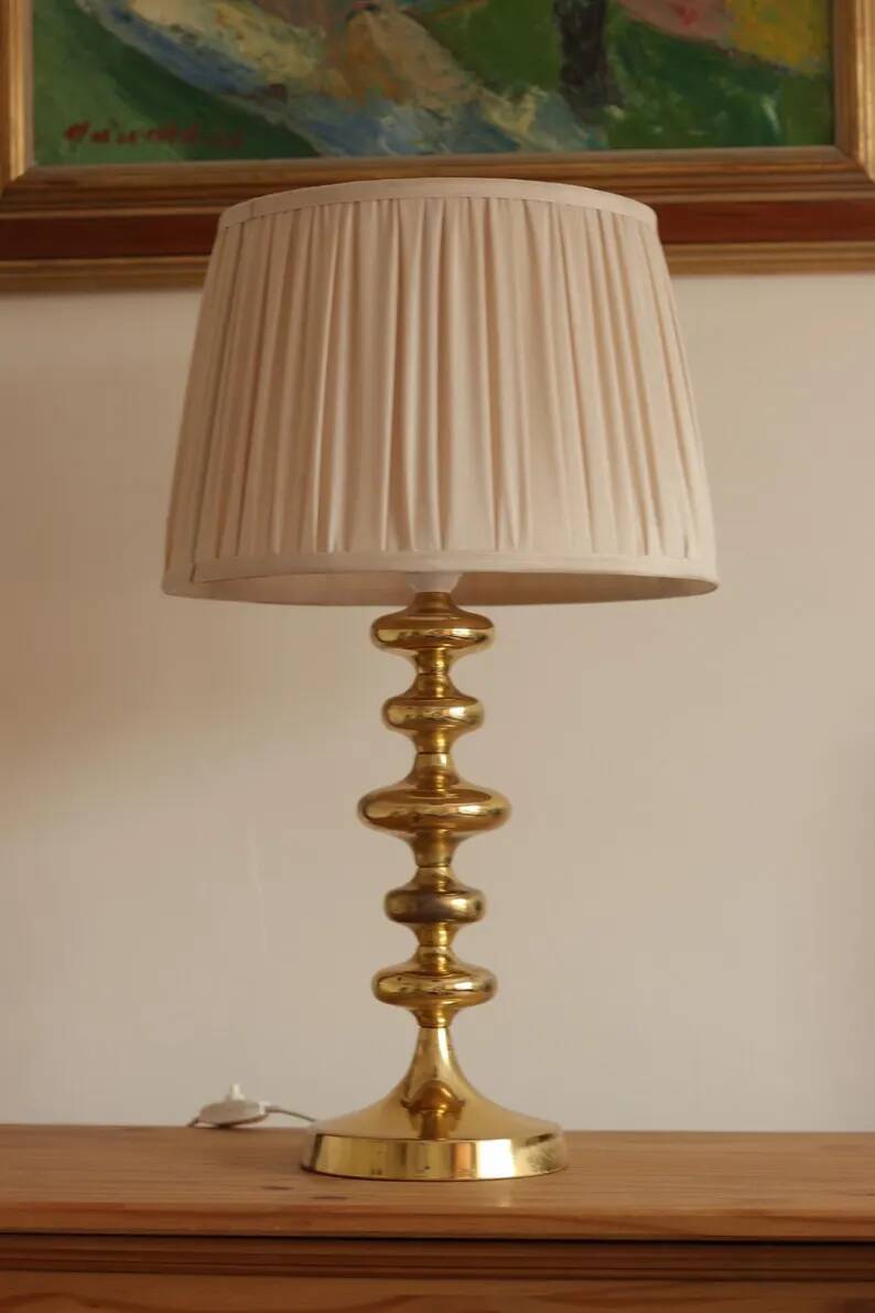 Pair of Swedish Coil Table Lamps