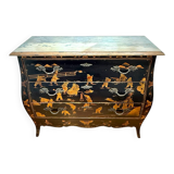 Chest of drawers with 3 drawers, Chinese decor, 20th century.