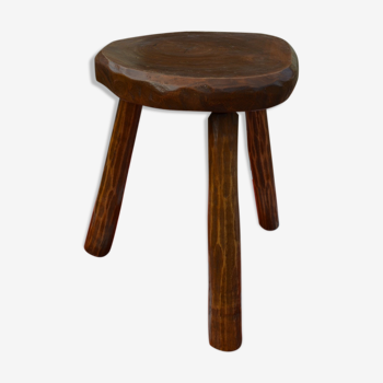 Massive wooden tripod stool