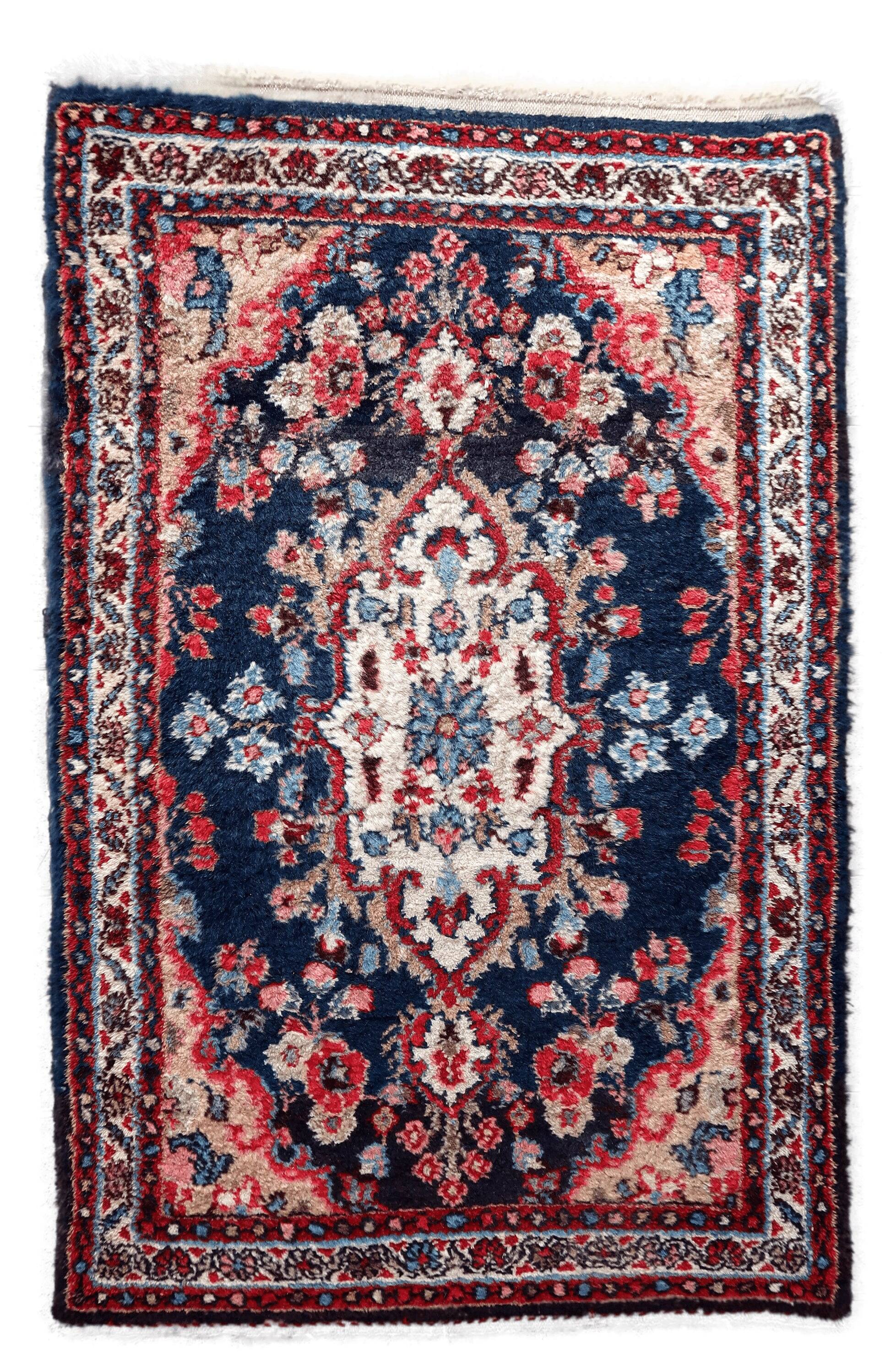 Handmade antique Persian Hamadan rug 71cm x 106cm, 1920s
