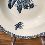 Hollow plate, insect and strawberry décor, Manufacture Choisy the King, Iron Land, H Boulenger - Co.