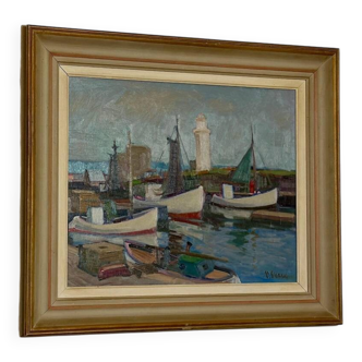 Swedish Oil on Panel – “Boats” by Eskil Skans