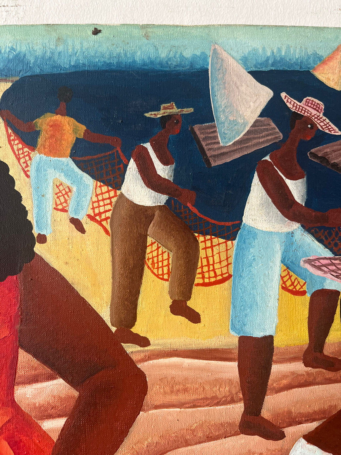 Brazilian fishing scene "Puxada de rede" signed