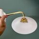 Vintage white opaline wall lamp with elbow arm