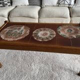 Coffee table in wood and ceramic attributed to Juliette Belarti alias Julien de Covemaeker