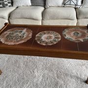 Coffee table in wood and ceramic attributed to Juliette Belarti alias Julien de Covemaeker