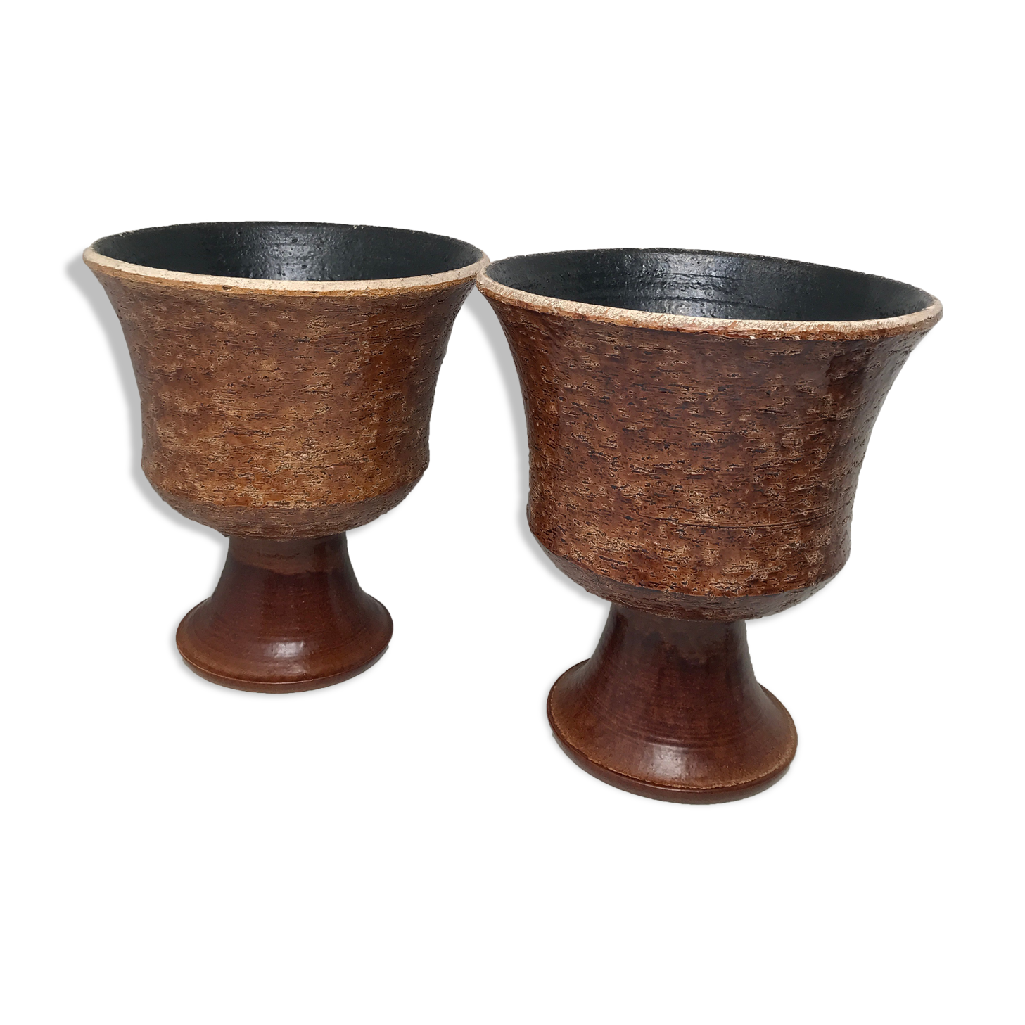 Pair of sandstone vases 50s-60s