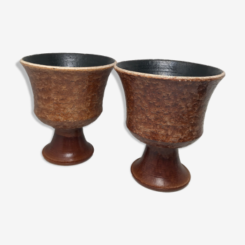 Pair of sandstone vases 50s-60s