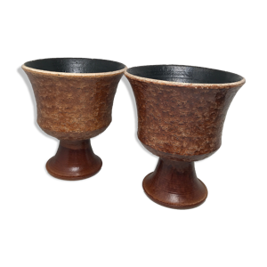 paire de vases en grès années 50-60