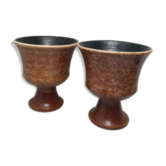 Pair of sandstone vases 50s-60s