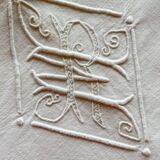 Large antique monogrammed flat sheet
