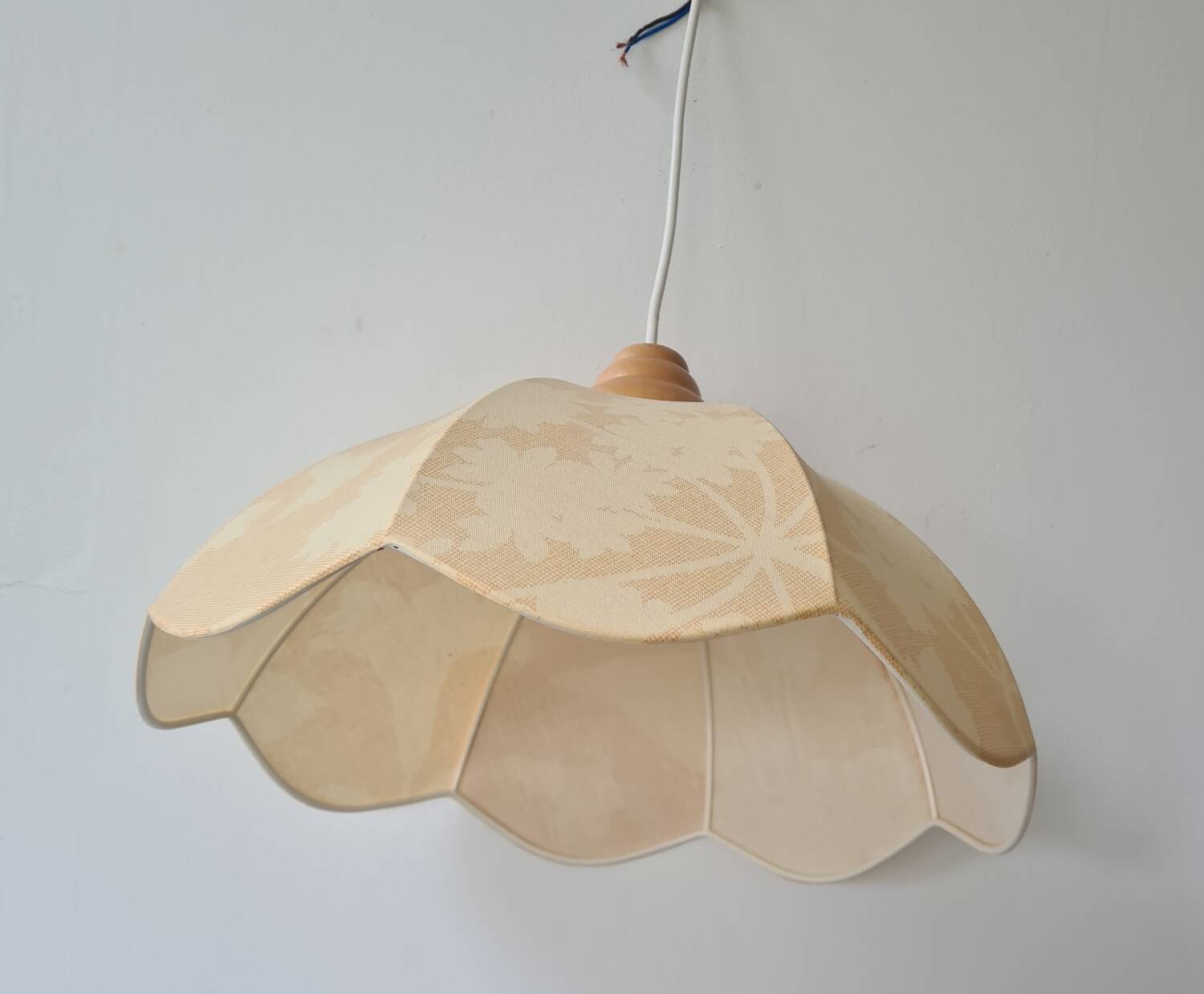 Vintage fabric flower pendant