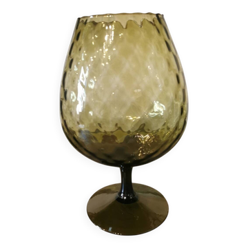 Vintage amber glass tulip vase