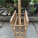 Vintage rattan magazine holder