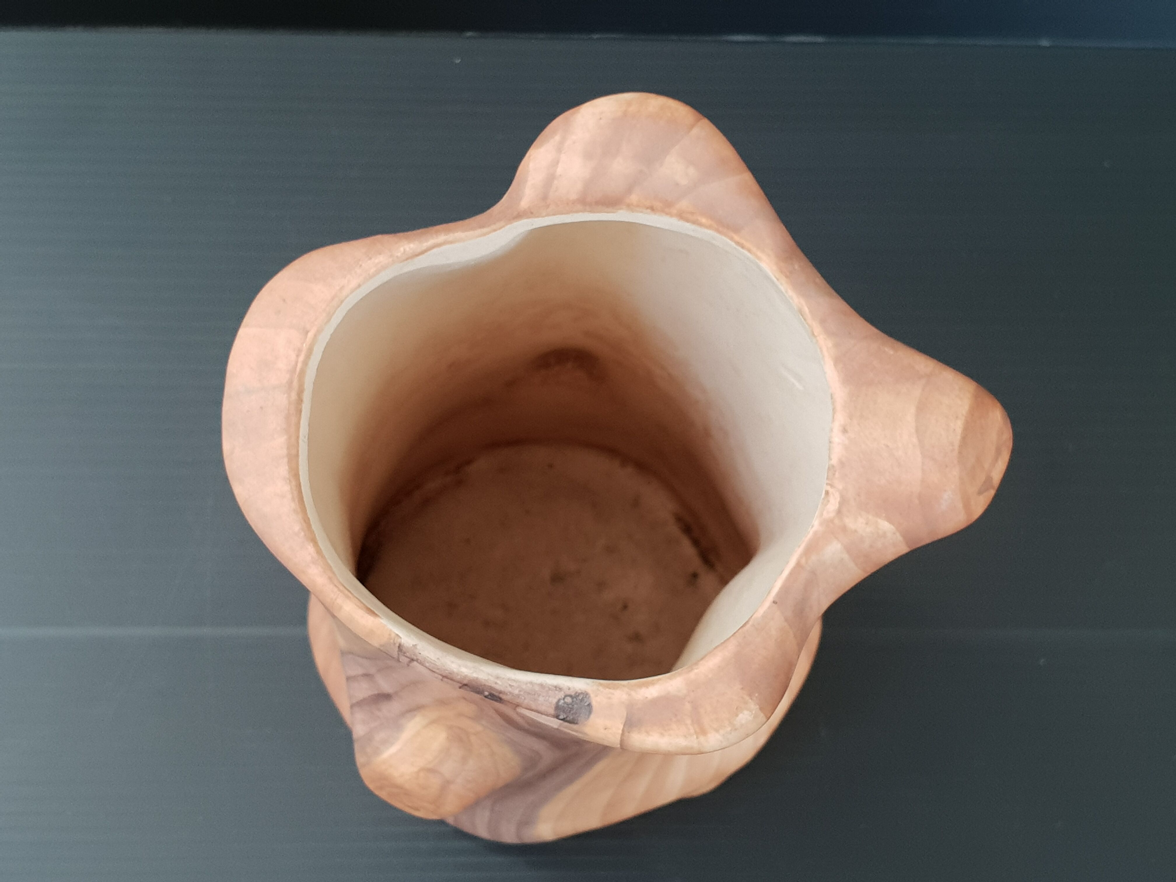 Faux-wood ceramic vase 1950