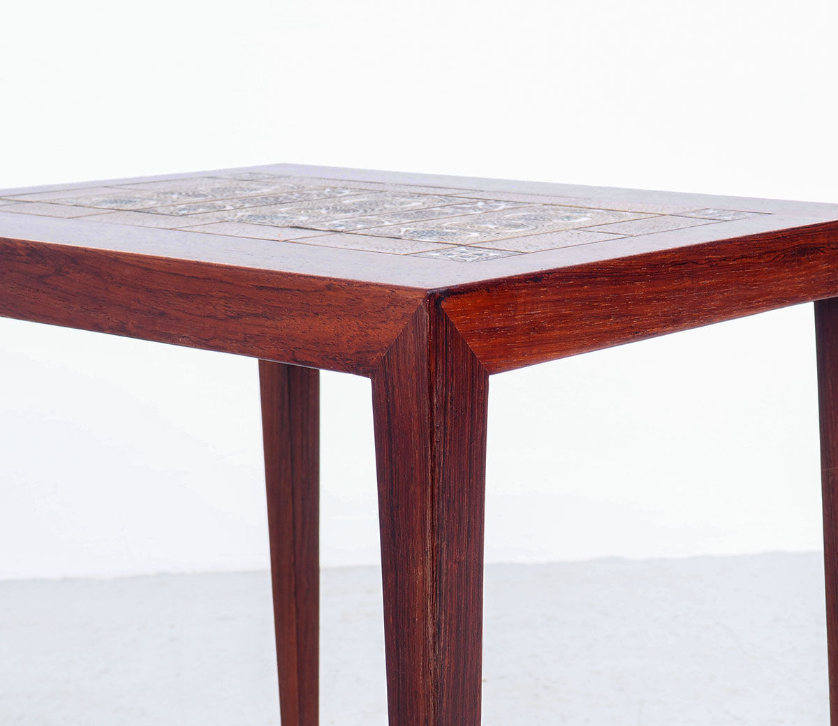Rosewood Side Table with Baca Tiles by Severin Hansen for Haslev Møbelsnedkeri, 1960s