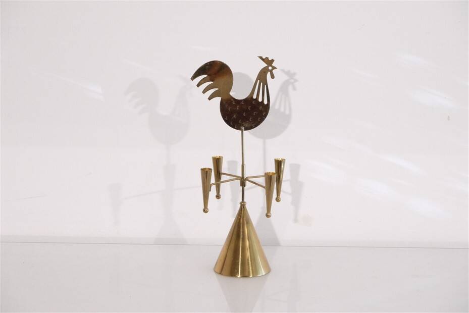 Rooster candle holder by Gunnar Ander for Ystad Metall