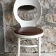 Baumann's Seagull Chair - white laqué wood, brown faux leather seat - 1970