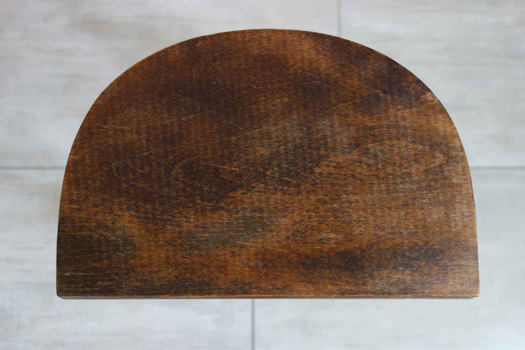 Wooden tripod stool half moon turned 60s