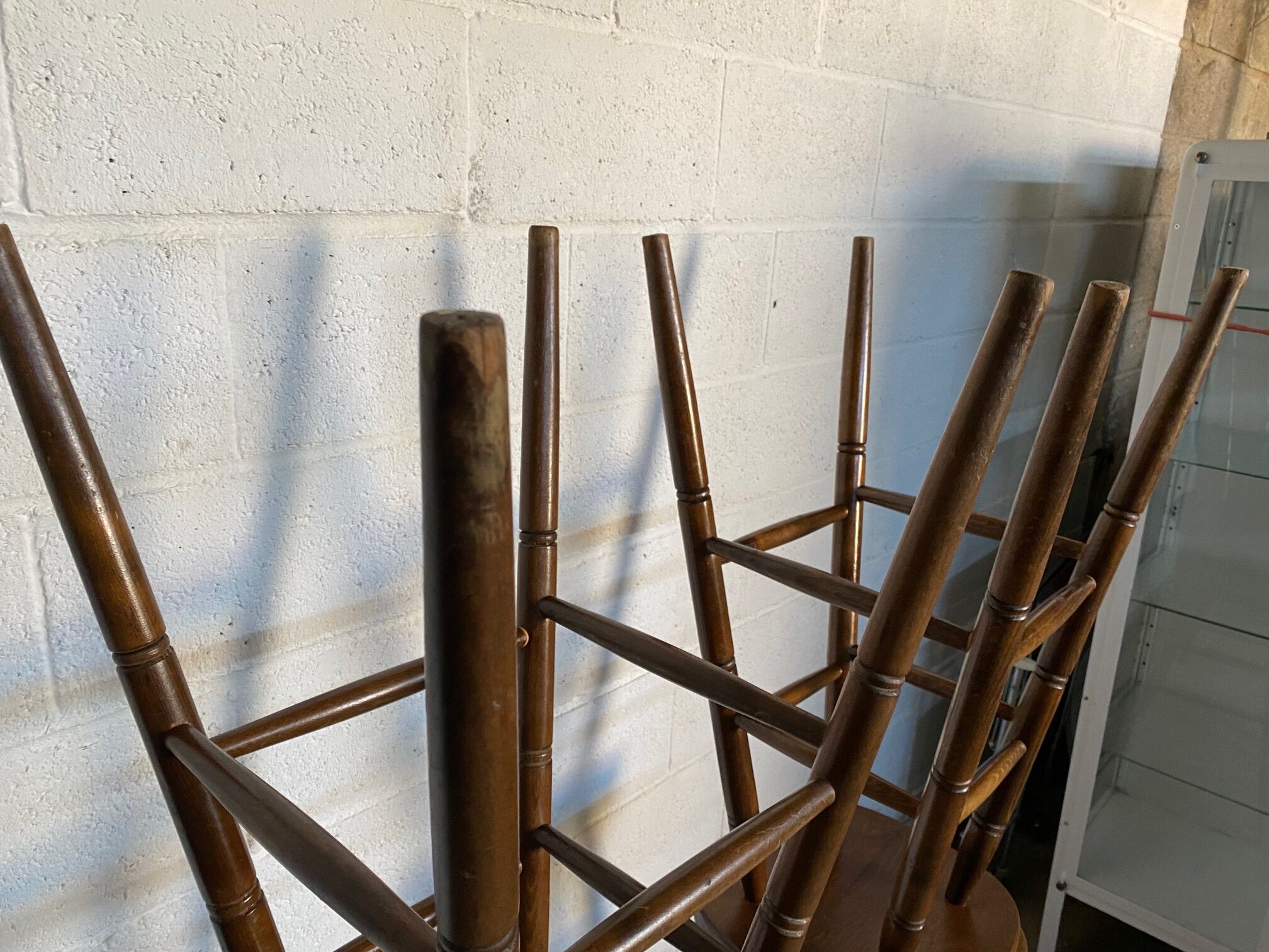 Set of 4 1950s bar top stools
