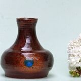 Vase ceramic vintage Brown and blue