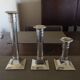 Suite of three neoclassical candle holders in silver bronze - Art Deco - 1920s/1930s