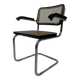 Chaise Cesca B64 avec accoudoirs by Marcel Breuer Design en noir