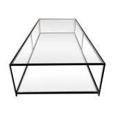 Table basse AMPM en verre trempé et fer forgé