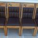 6 High-back chairs in high-quality, plush solid wood with brown faux leather